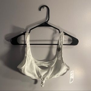 FOREVER 21 WHITE SWIM TOP SIZE LARGE